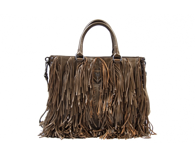 Prada Bolso Fringe Marrón