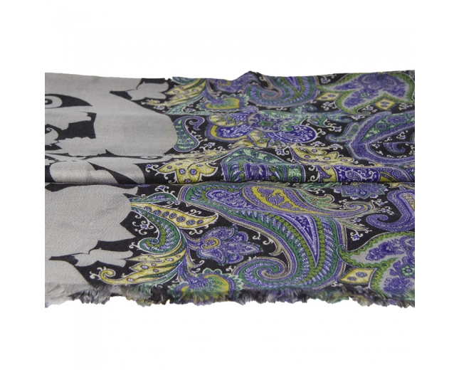 Etro Bufanda Paisley Cachemir Azul