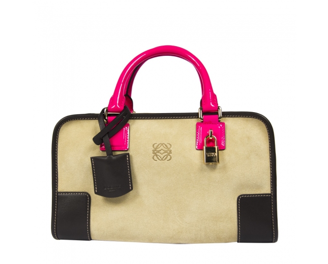 Loewe Bolso Amazona Oro/Fucsia/Marrón