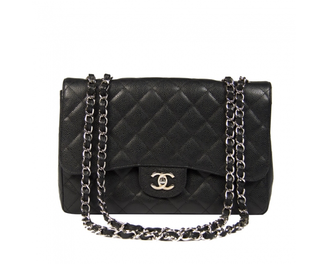 Chanel 2.55 Caviar Jumbo Negro