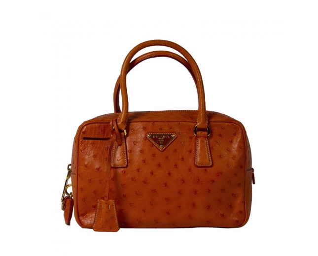 Prada Bolso Naranja Piel Avestruz