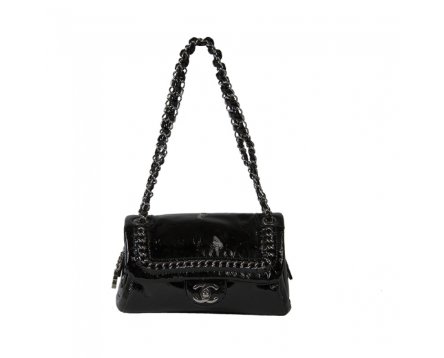 Chanel Bolso Charol Negro