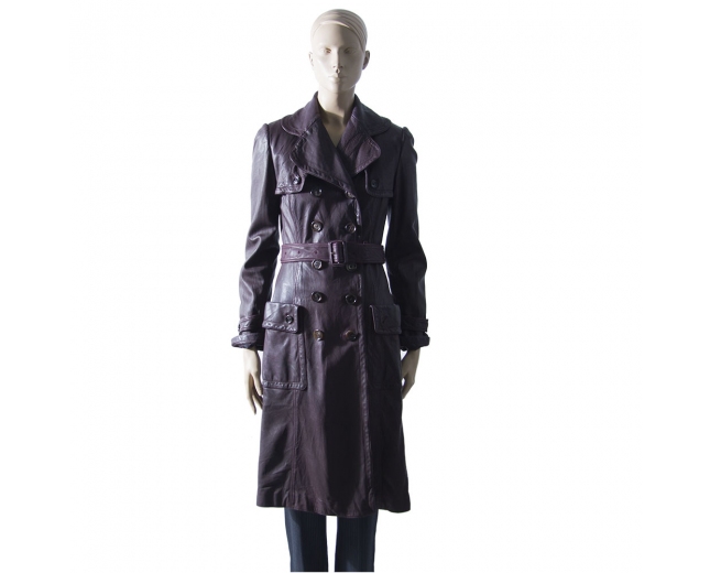 Burberry Abrigo Trench Piel T 36