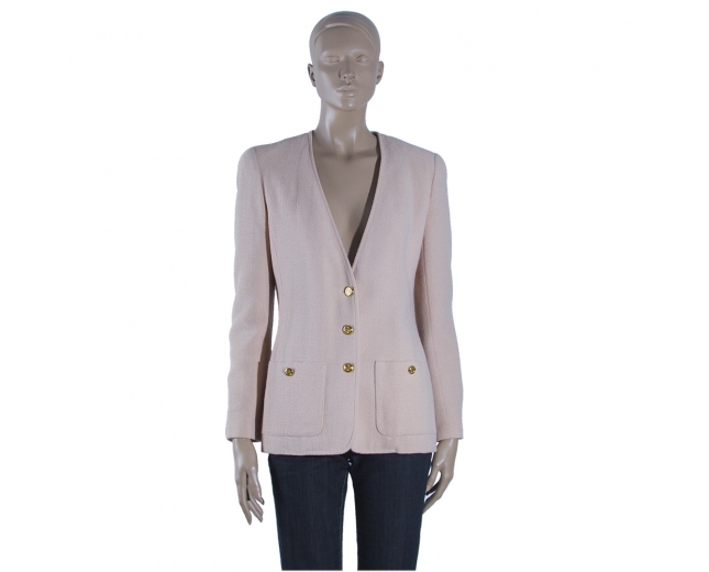 Chanel Chaqueta Rosa Salmón T 38