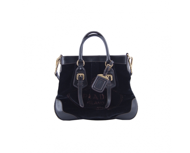 Prada Bolso Terciopelo Negro