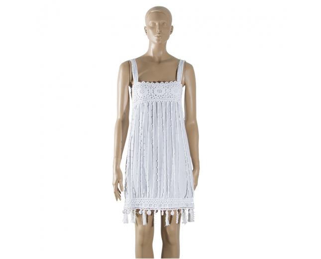 Chanel Vestido Crochet T S