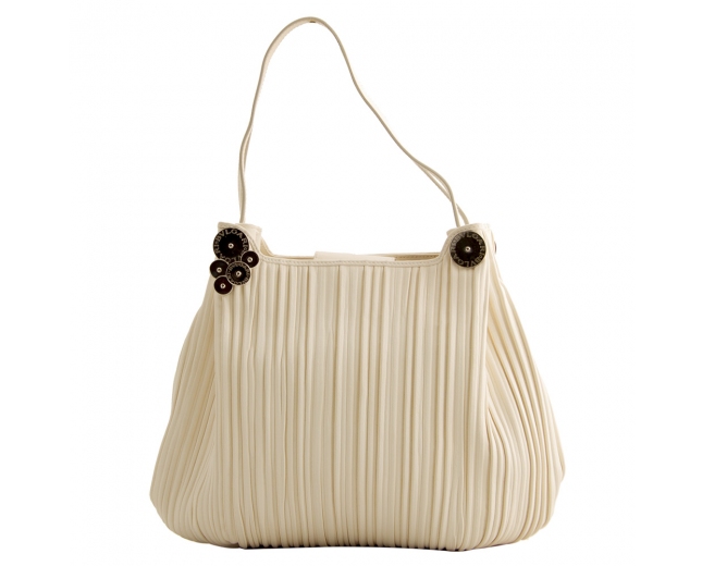 Bulgari Bolso Plisado Ivory