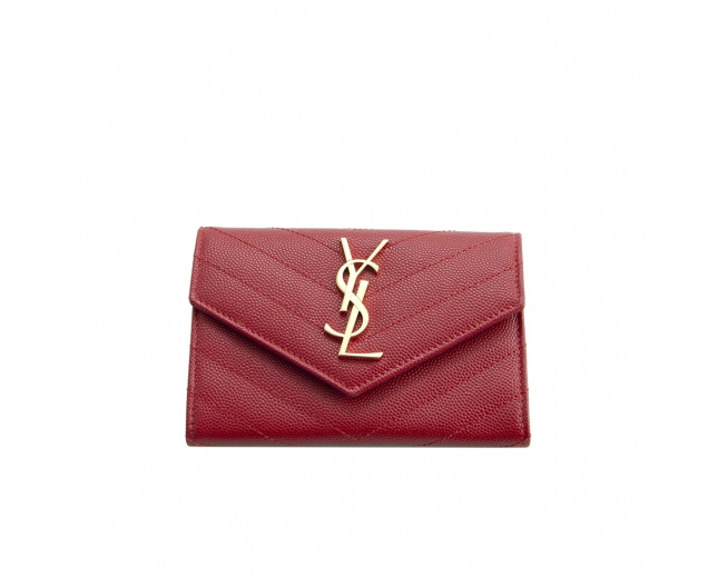 YSL Cartera Roja Pequeña Logo