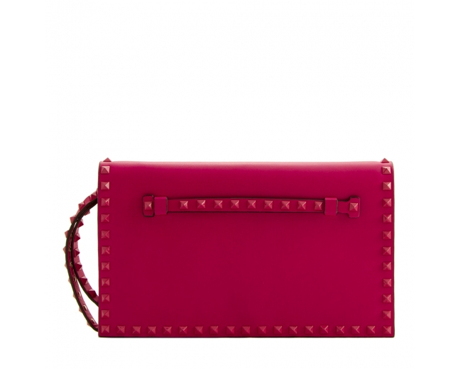 Valentino Clutch Rockstud Rosa