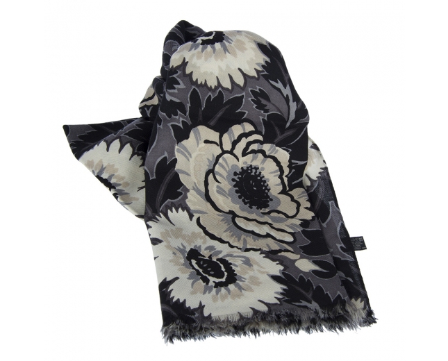 Etro Bufanda Flores Negro y Beige