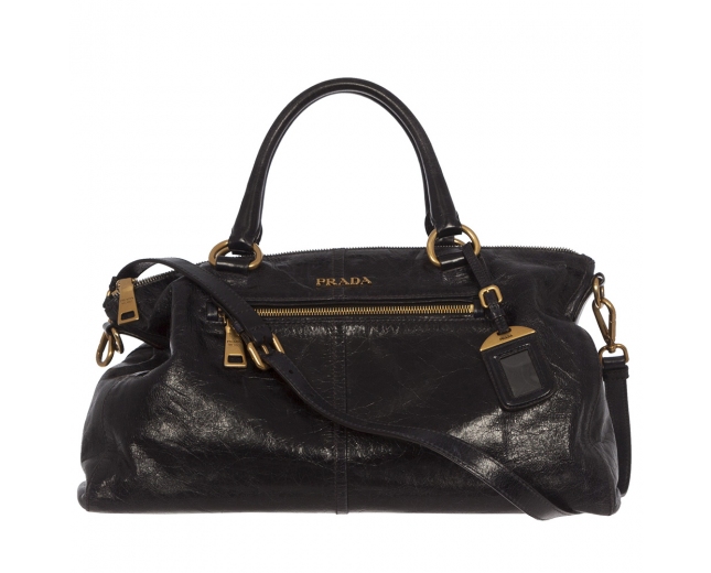 Prada Bolso Vitello Shine Negro