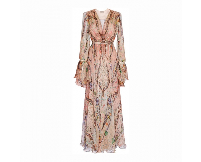 Etro Vestido Chiffon Seda Rosa T 38