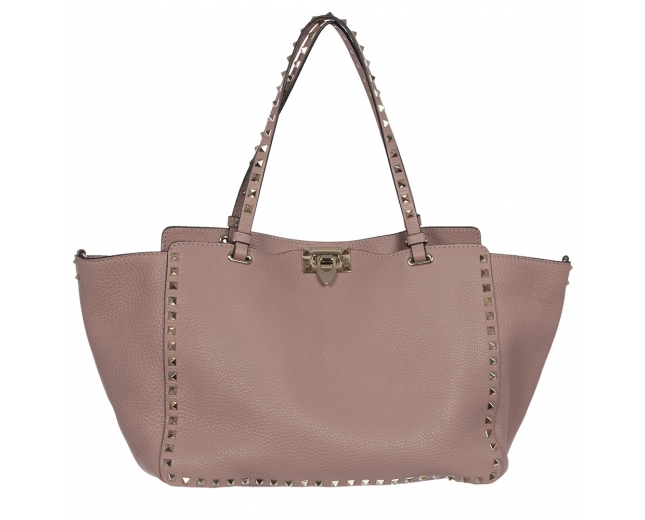 Valentino Bolso Mediano Rockstud Rosa