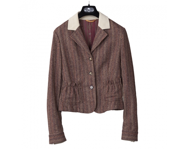 Etro Chaqueta Rayas Marrón T 36