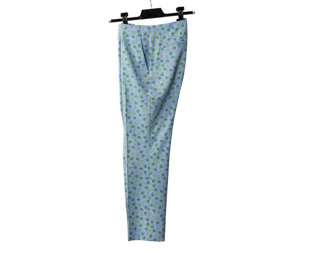 Prada Pantalones Flores Azul T 36