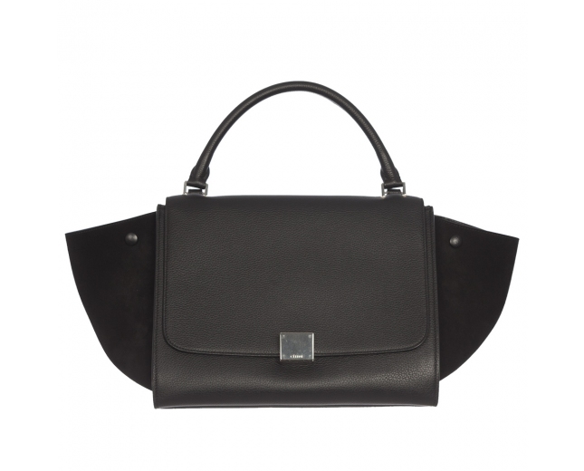 Celine Bolso Trapeze Suede Black