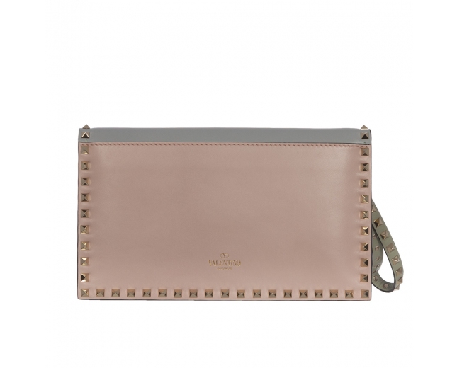 Valentino Rockstud Clutch Tricolor