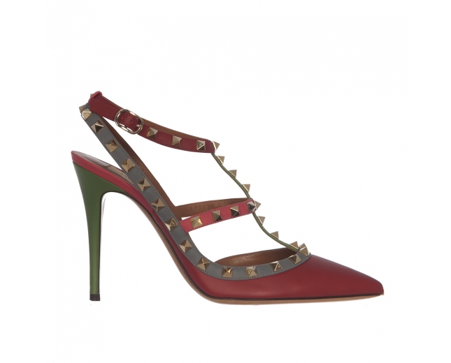 Valentino Zapatos Rockstud Tricolor