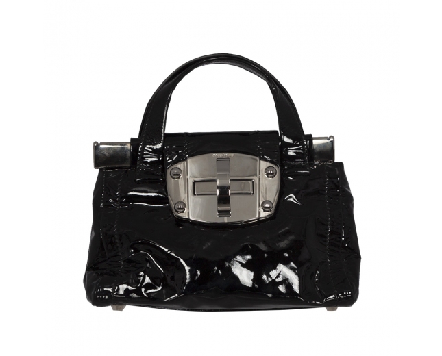 Miu Miu Bolso Turnlock Charol Negro