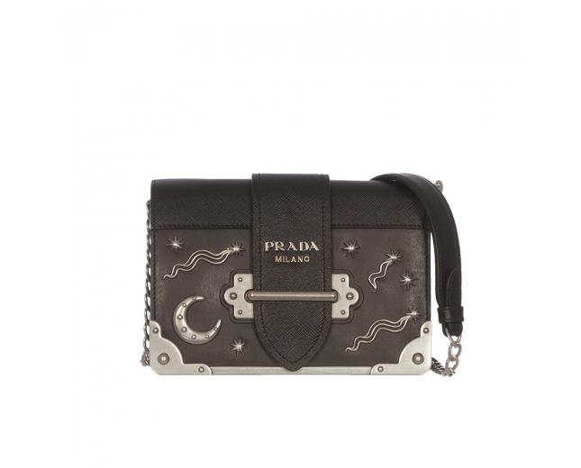 Prada Bolso Cahier Celestial Negro