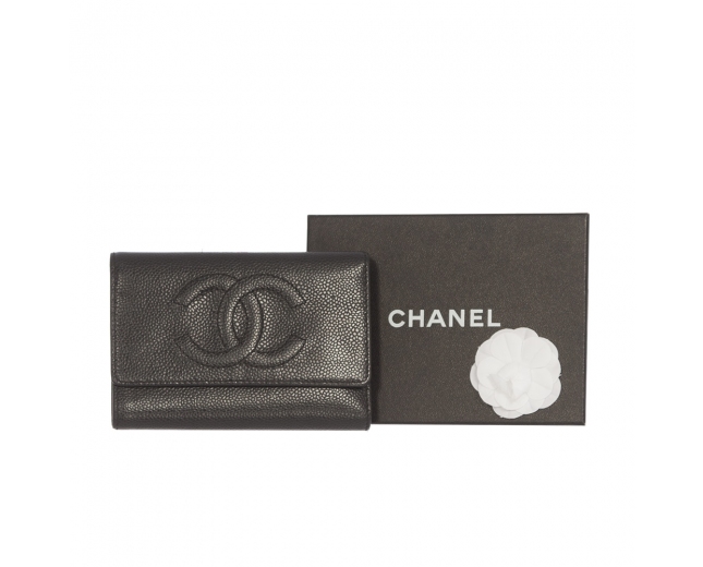 Chanel Cartera Piel Caviar Negra