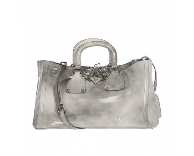 Prada Bolso Grigio Spazzolato Crystal