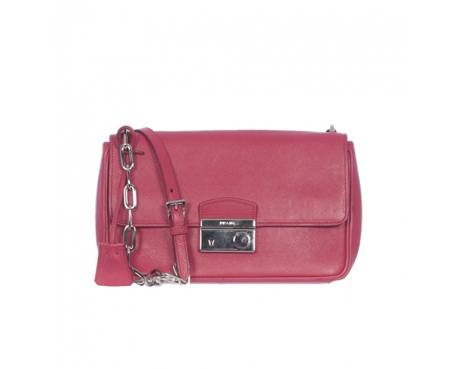 Prada Saffiano Lux Sound Crossbody Rosa