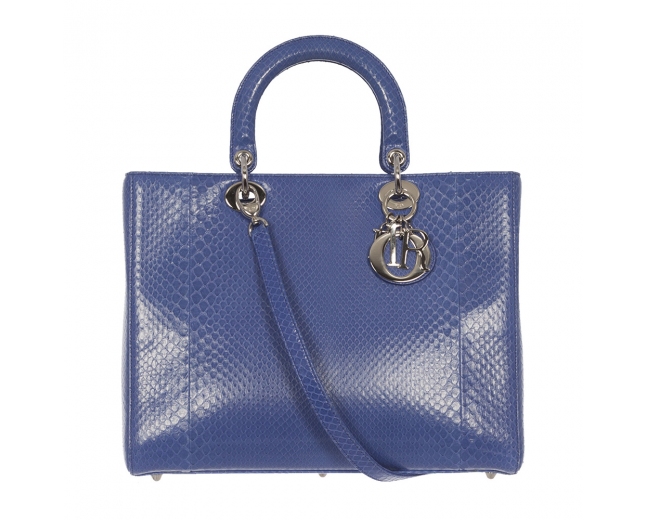 Dior Bolso Lady Pitón Azul