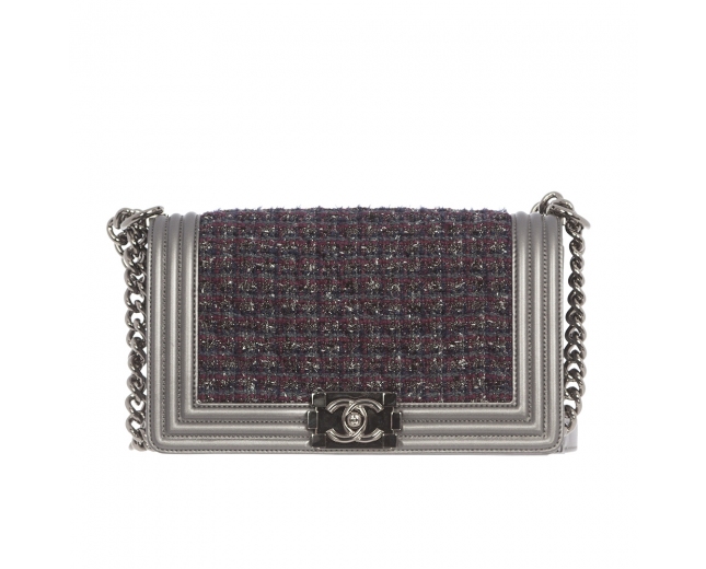 Chanel Bolso Boy Le Metallic Tweed