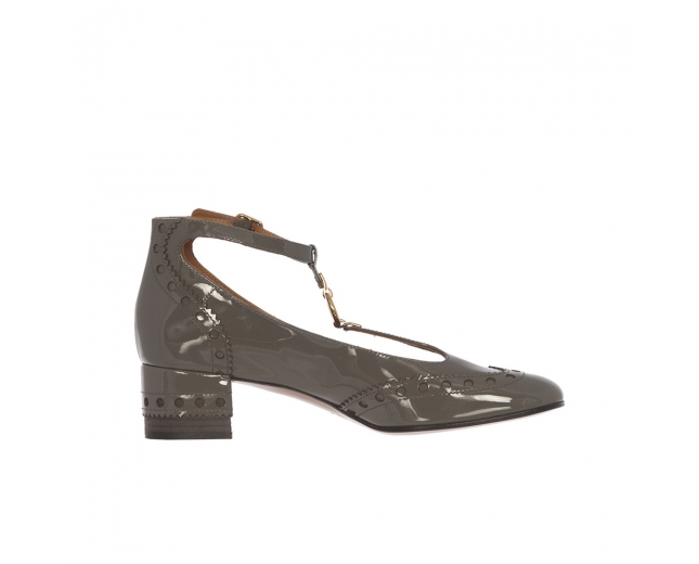 Chloe Zapatos Perry 45 Charol Gris 39.5