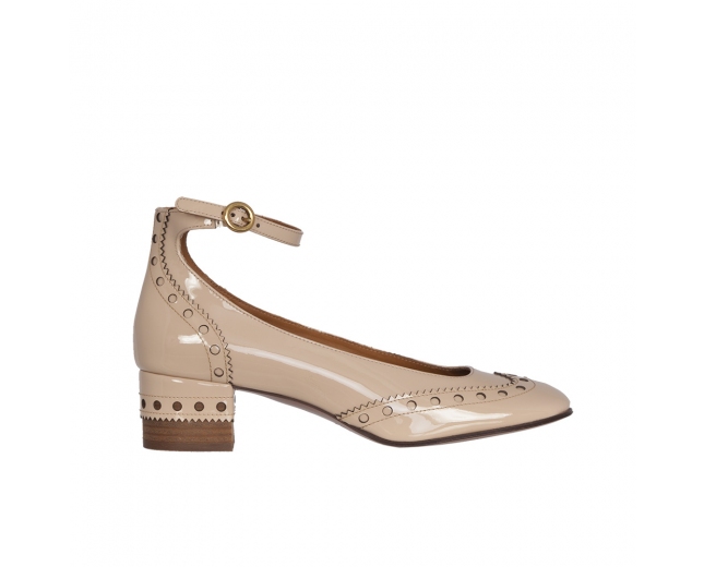 Chloé Salones Perry Charol Beige T 40