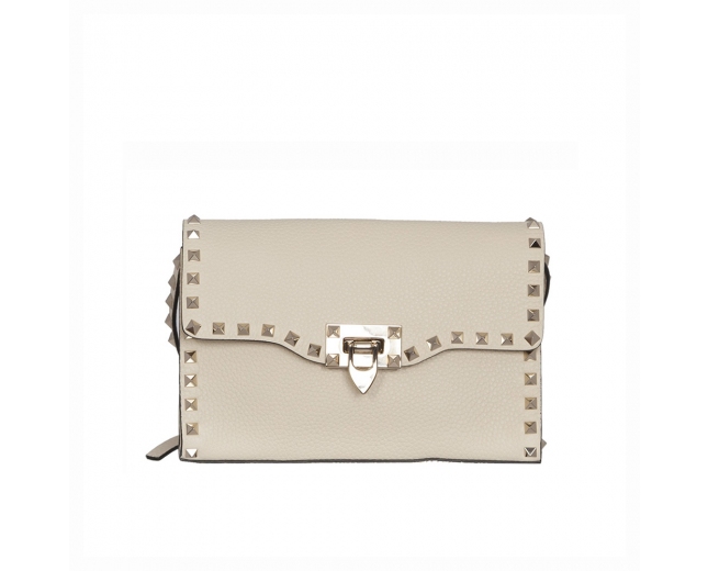 Valentino Bolso Pequeño Rockstud Marfil