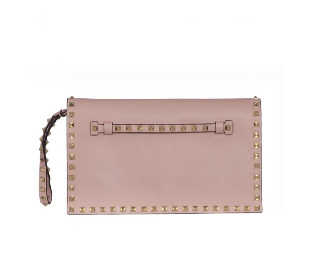 Valentino Clutch Rockstud Rosa