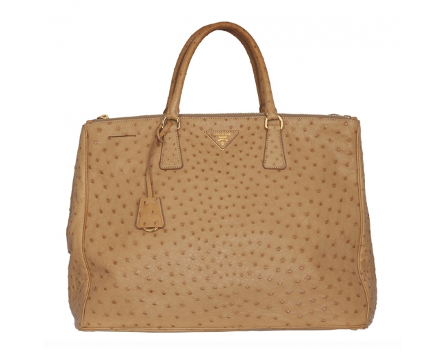 Prada Bolso Galleria Avestruz Camel