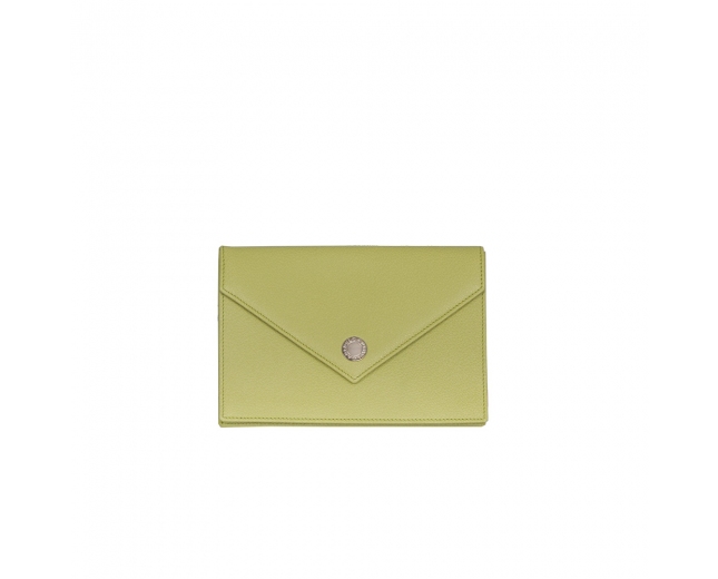 Bulgari Clutch Sobre Piel Verde