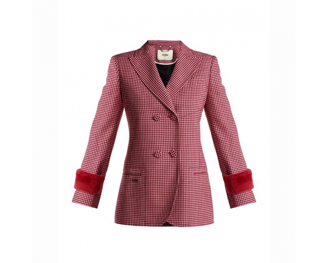 Fendi Chaqueta Jacquard Roja T 36