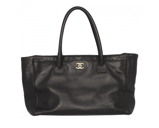 Chanel Bolso Cerf Tote Negro