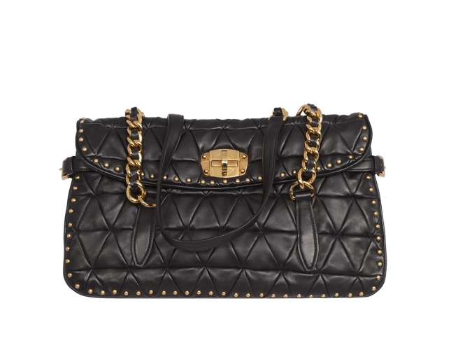 Miu Miu Bolso Acolchado Negro