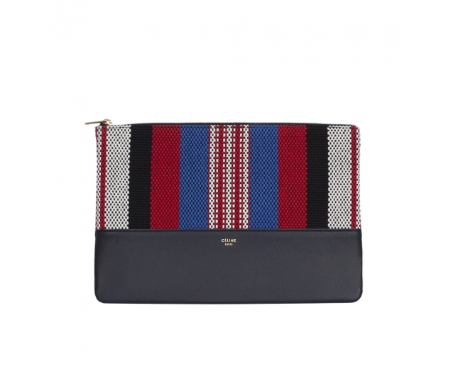 Celine Clutch Solo Pouch Rayas Navy