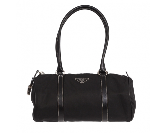 Prada Bolso Nylón y Piel Negro