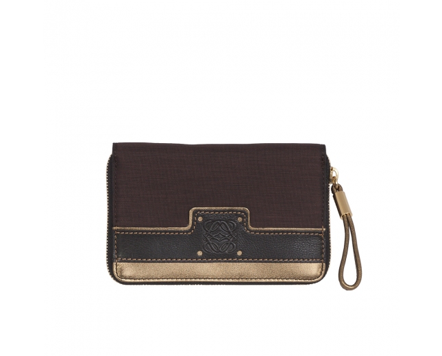 Loewe Cartera Zip Marrón Oro