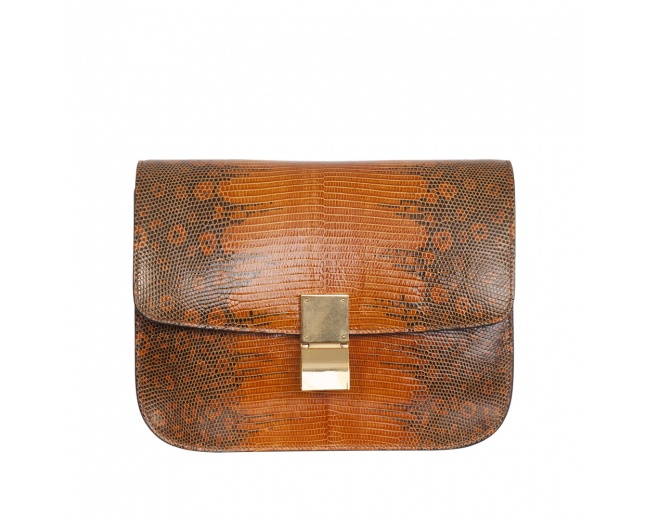 Celine Bolso Box Lizard Naraja