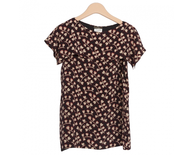 Saint Laurent Top Seda Carazones T 38