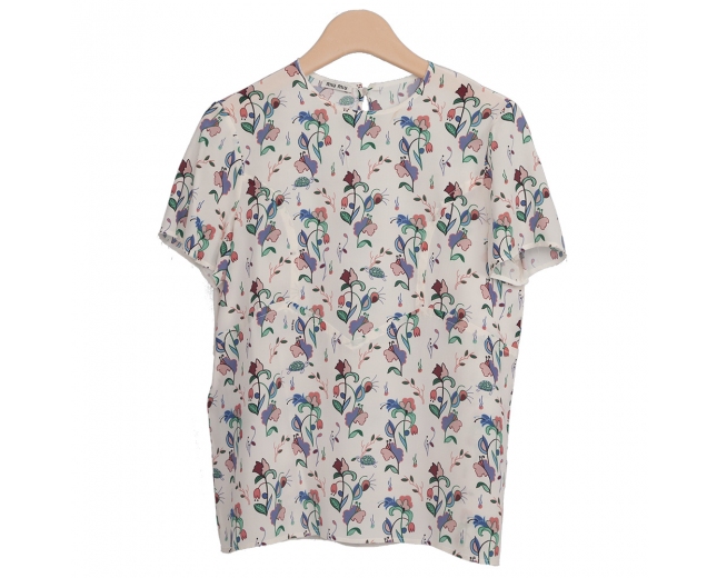 Miu Miu Top Floral Seda T 37