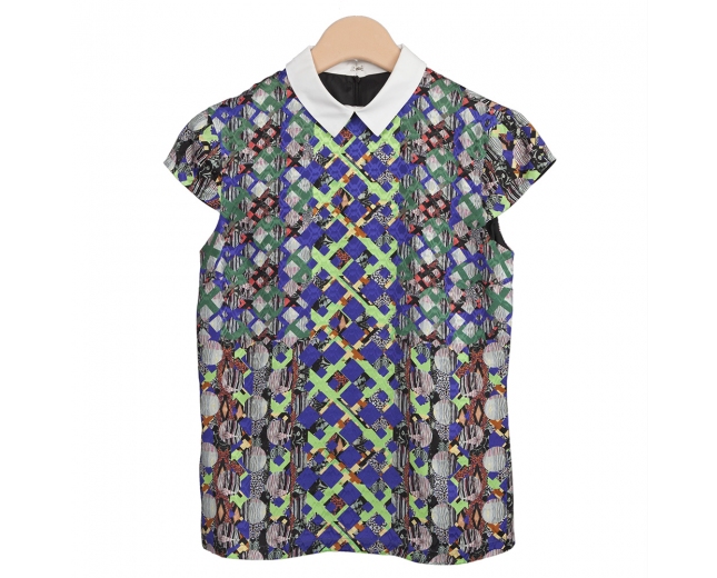 Peter Pilotto Top Seda Cuello Contraste