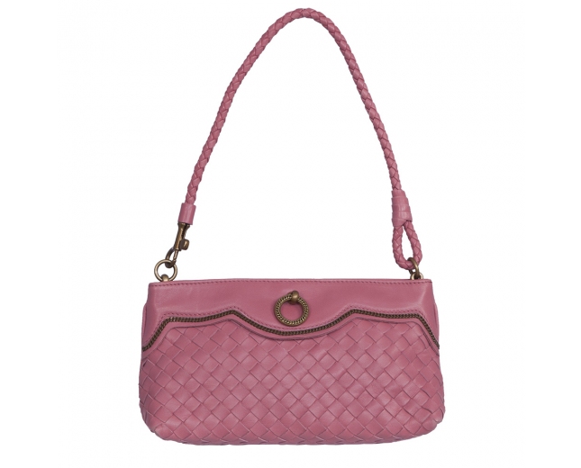 Bottega Pochette Intrecciato Rosa