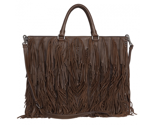 Prada Bolso Fringe Tote Marrón