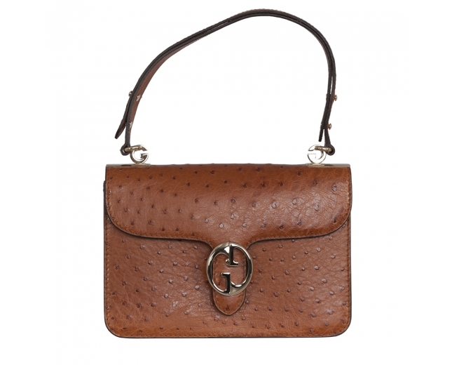 Gucci Bolso 1973 Piel Avestruz Cognac