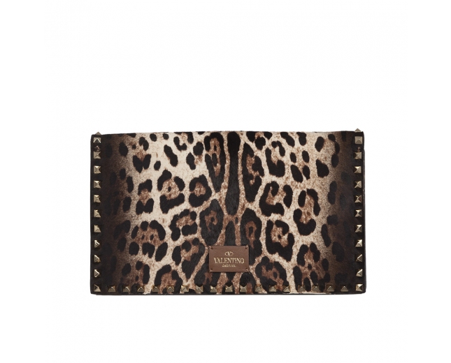 Valentino Clutch  Rockstud Leopardo