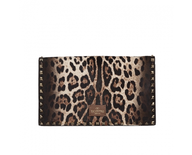 Valentino Clutch  Rockstud Leopardo